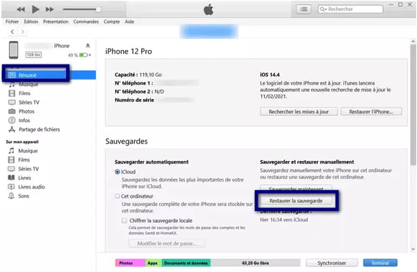 récupérer des photos sur whatsapp avec iTunes